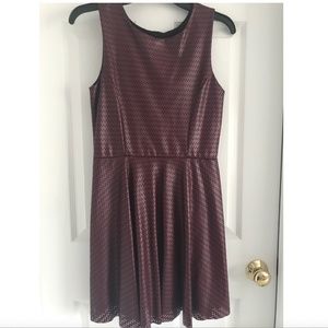 Juniors Maroon Faux Leather Party Dress Size M